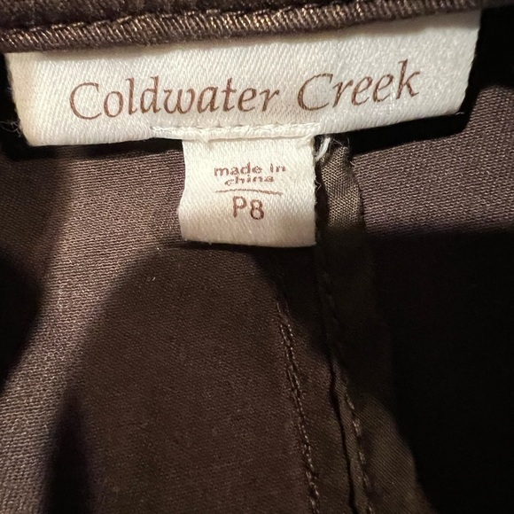 Coldwater Creek Brown Bronze Metallic Button Snap Front Jacket Shimmer 8P - Picture 7 of 9